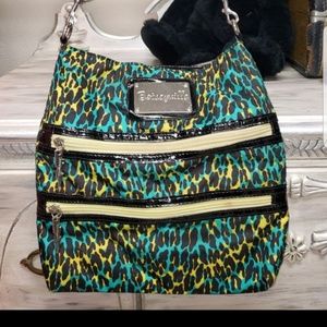 Betsey Johnson Crossbody Bag Teal Yellow Black